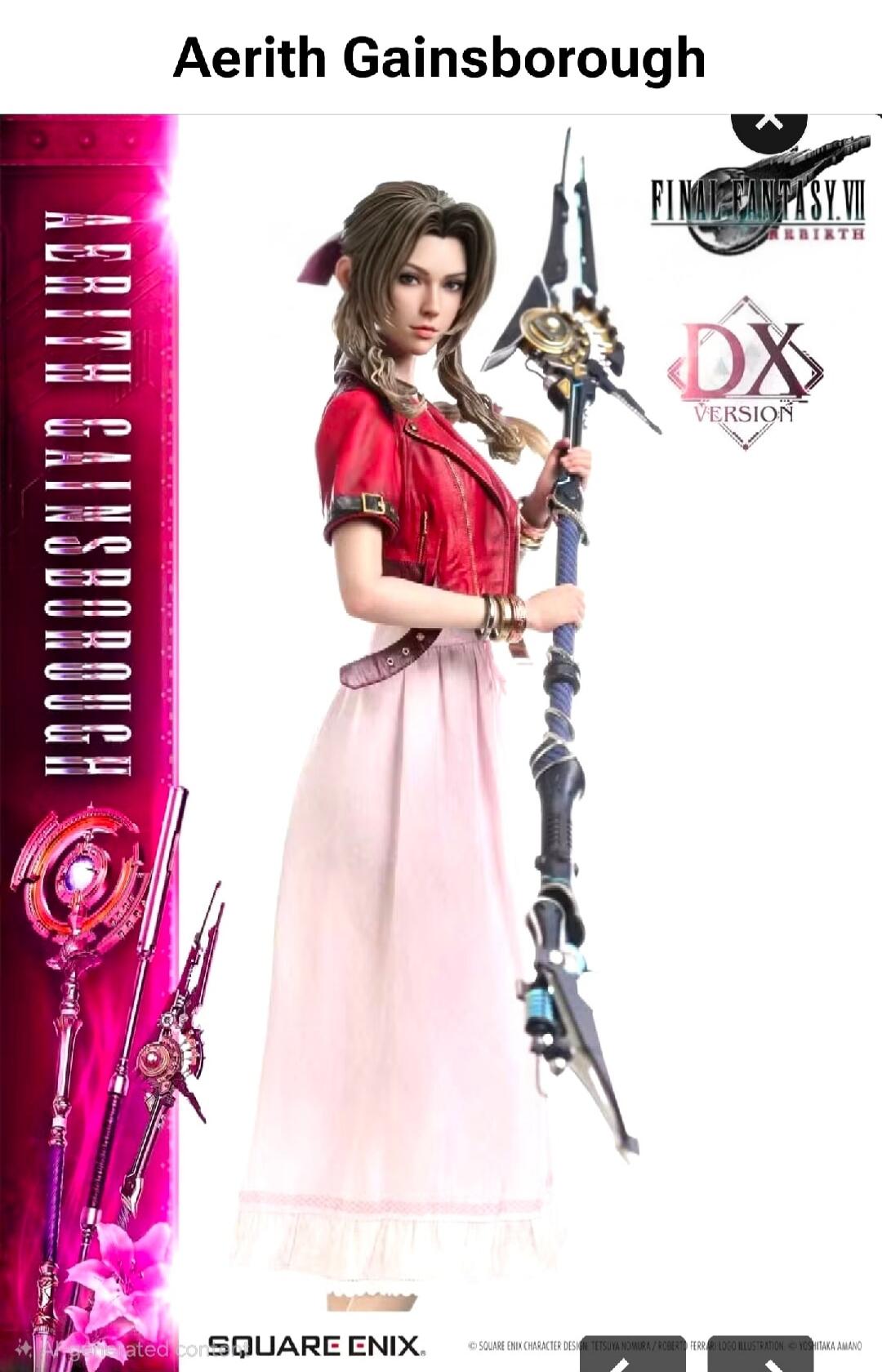 Aerith Gainsborough FINAL FANTASY VII REBIRTH DX VERSION SQUARE ENIX CHARACTER DESIGN: TETSUYA NOMURA / ROBERTO FERRARI LOGO ILLUSTRATION: YOSHITAKA AMANO