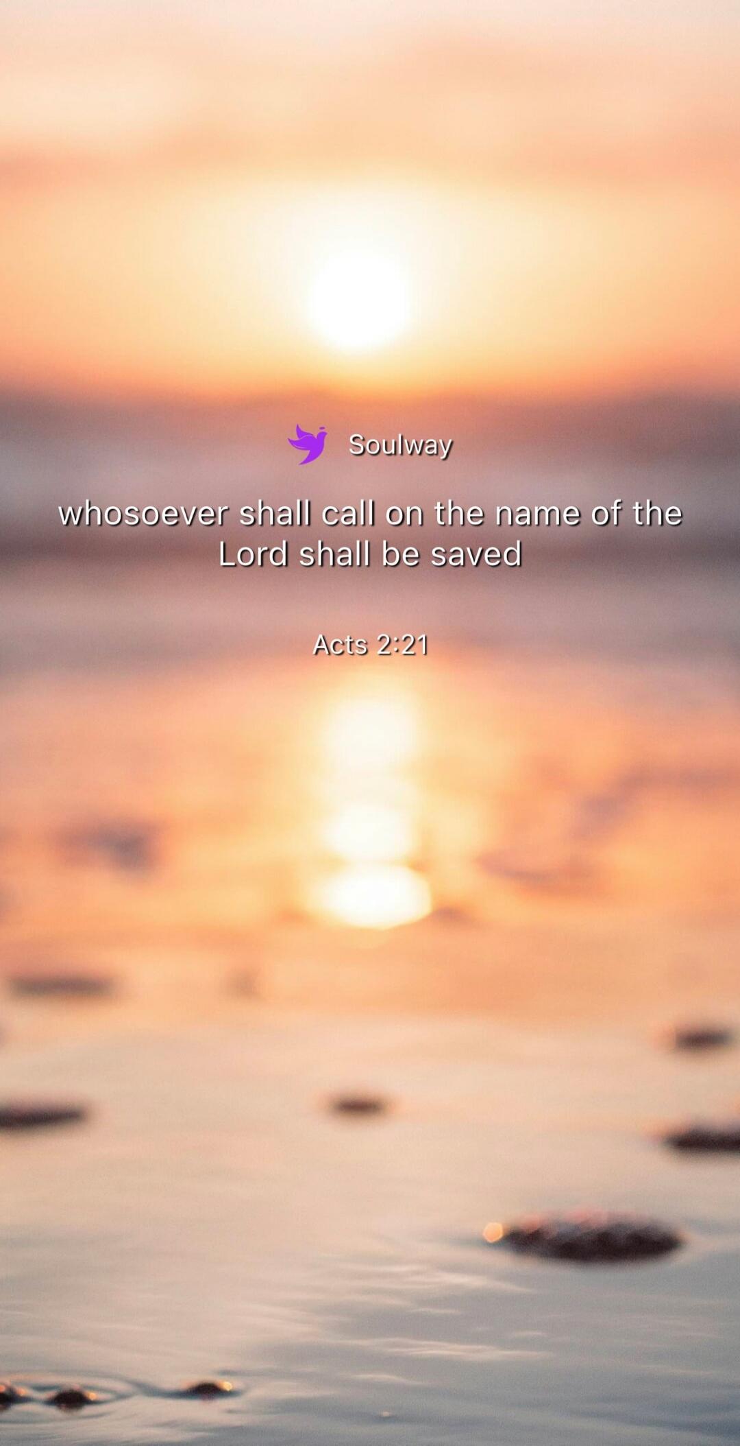 Soulway whosoever shall call on the name of the Lord shall be saved Acts 2:21