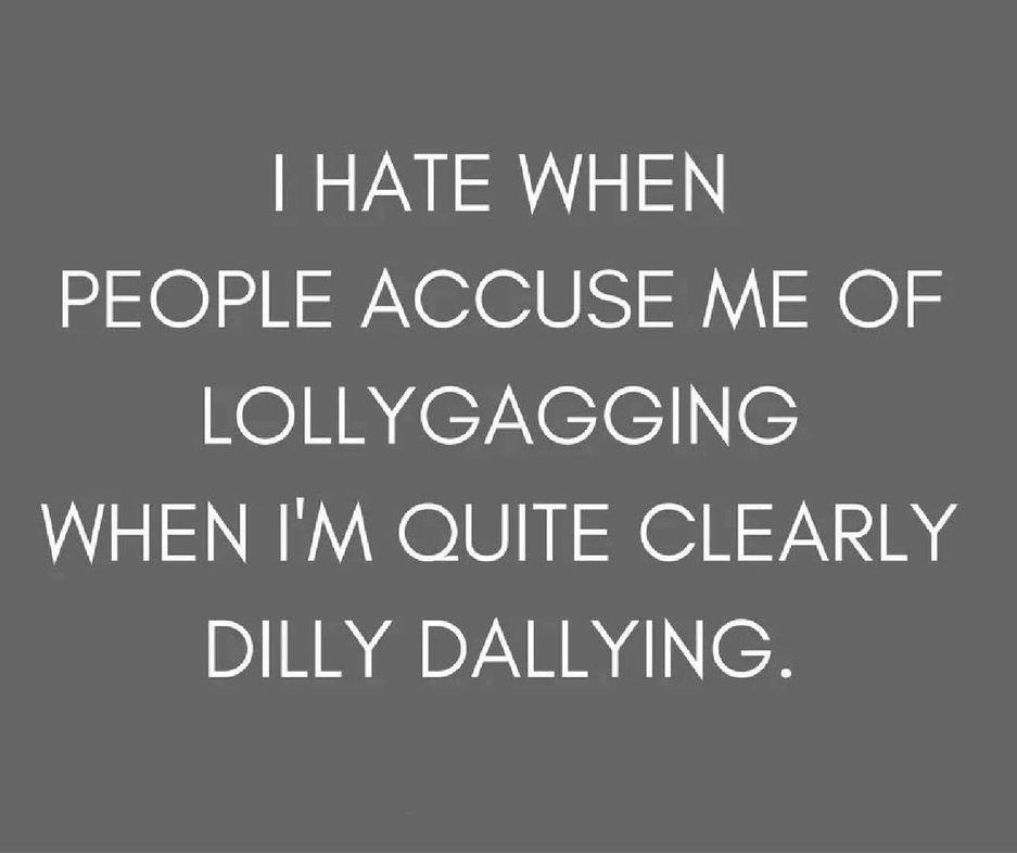 HATE WHEN PEOPLE ACCUSE ME OF LOLLYGAGGING WHEN IM QUITE CLEARLY DlNR py ARG NER