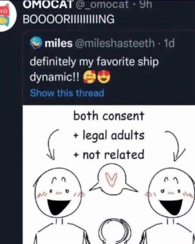 v Ytatl lelolele LTI miles definitely my favorite ship dynamic Show this thread both consent legal adults not related