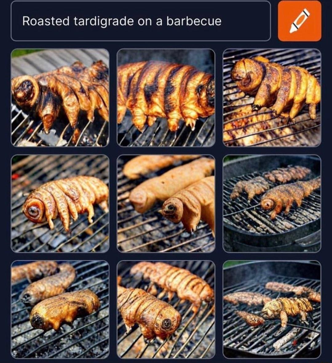 Roasted tardigrade on a barbecue
