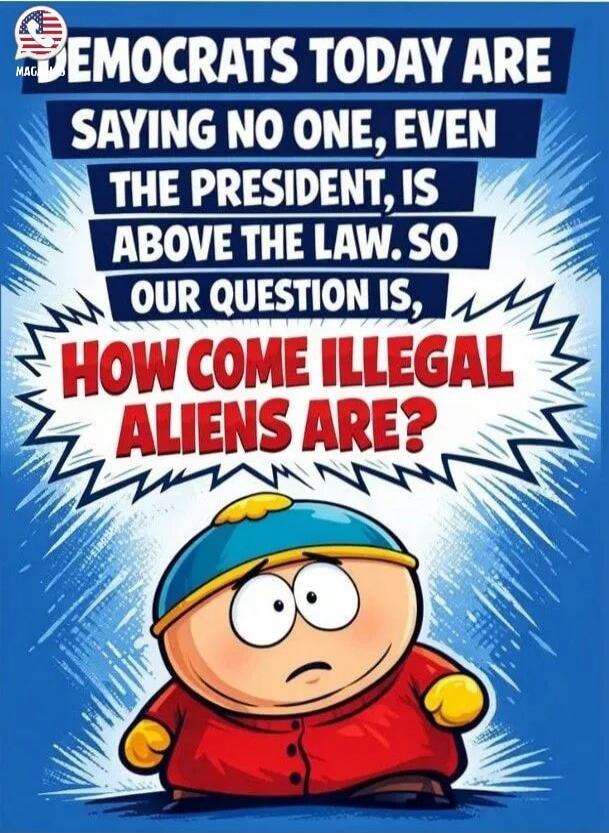 Democrats today are saying no one, even the President, is above the law. So our question is, how come illegal aliens are? MAGA