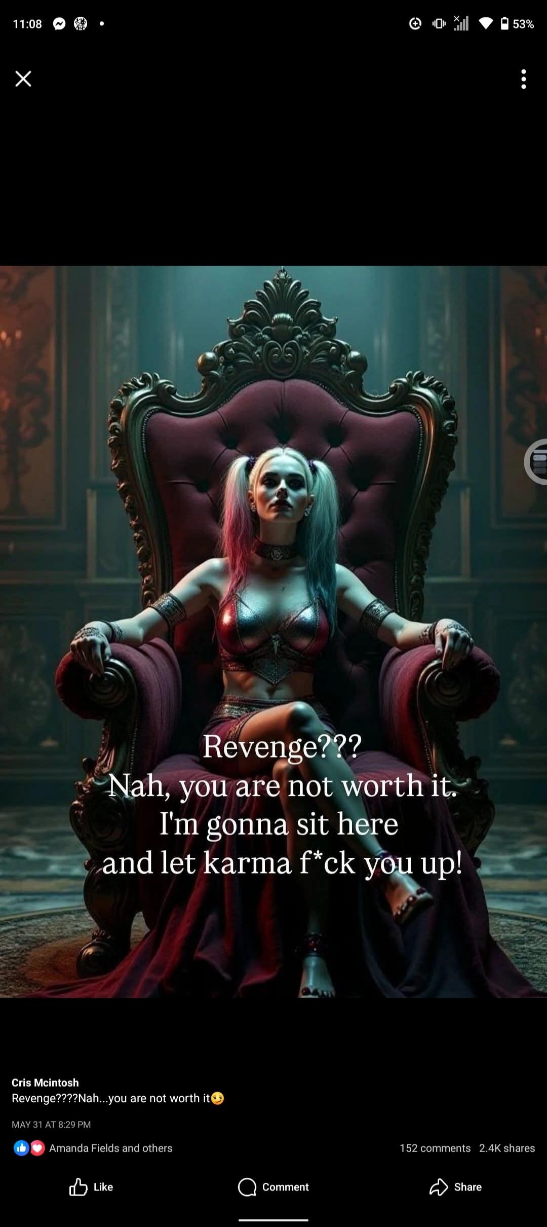 Revenge??? Nah, you are not worth it. I'm gonna sit here and let karma f*ck you up!