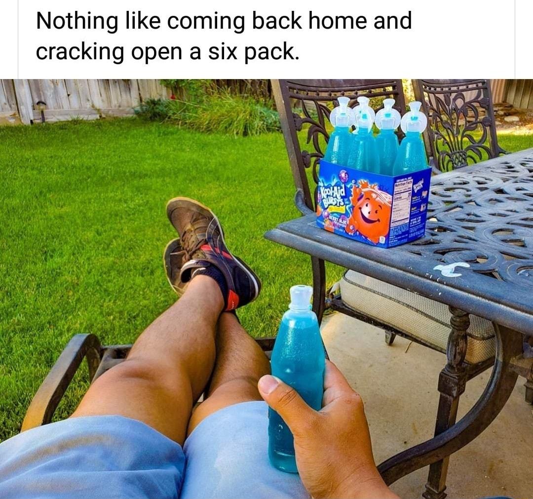Nothing like coming back home and cracking open a six pack