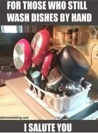 FOR THOSE WHO STILL WASH DISHES BY HAND I SALUTE YOU