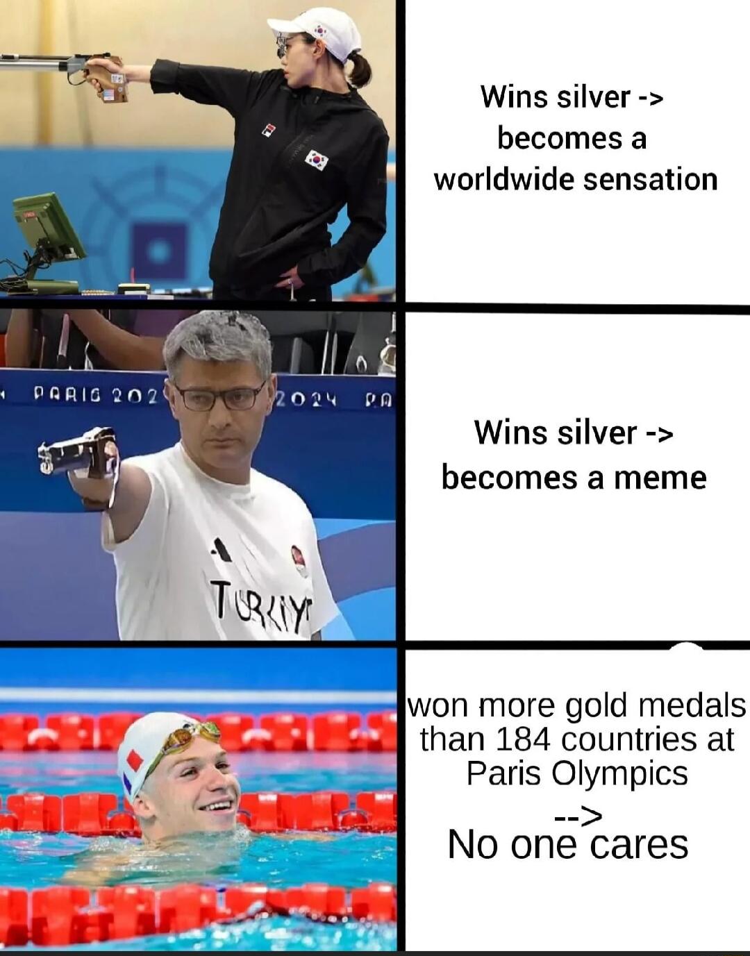 Wins silver becomes a worldwide sensation WIS TYONT Wins silver becomes a meme won more gold medals than 184 countries at Paris Olympics No one cares