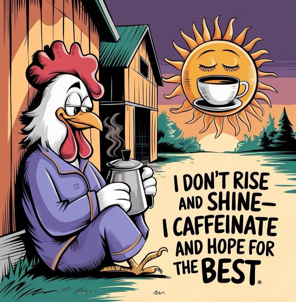 lDoNT RISE ano SHINE CAFFEINATE AND HOPE FOR THE BEST