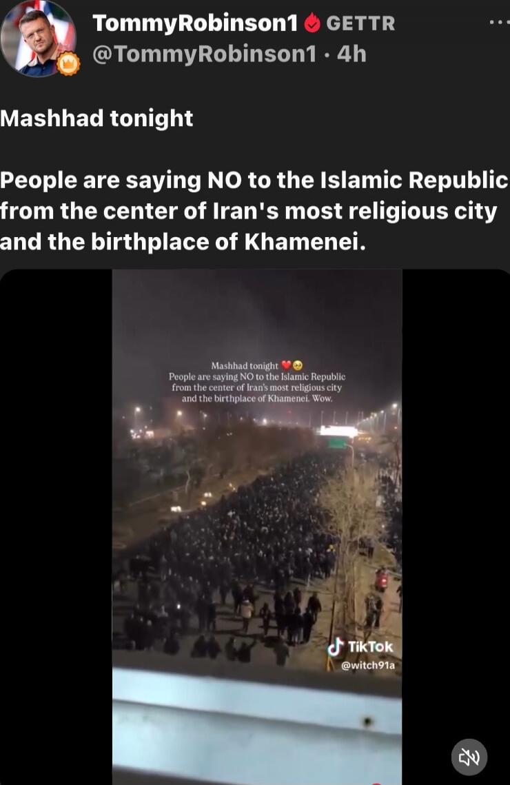 Mashhad tonight\nPeople are saying NO to the Islamic Republic from the center of Iran's most religious city and the birthplace of Khomeinei.