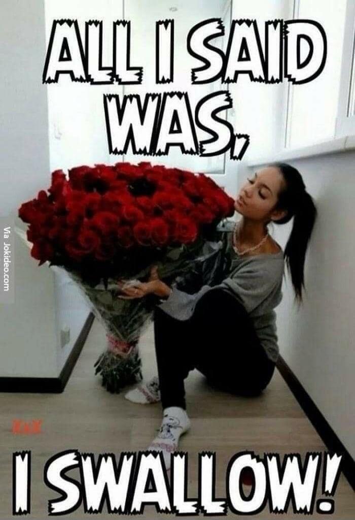 ALL I SAID WAS, I SWALLOW!