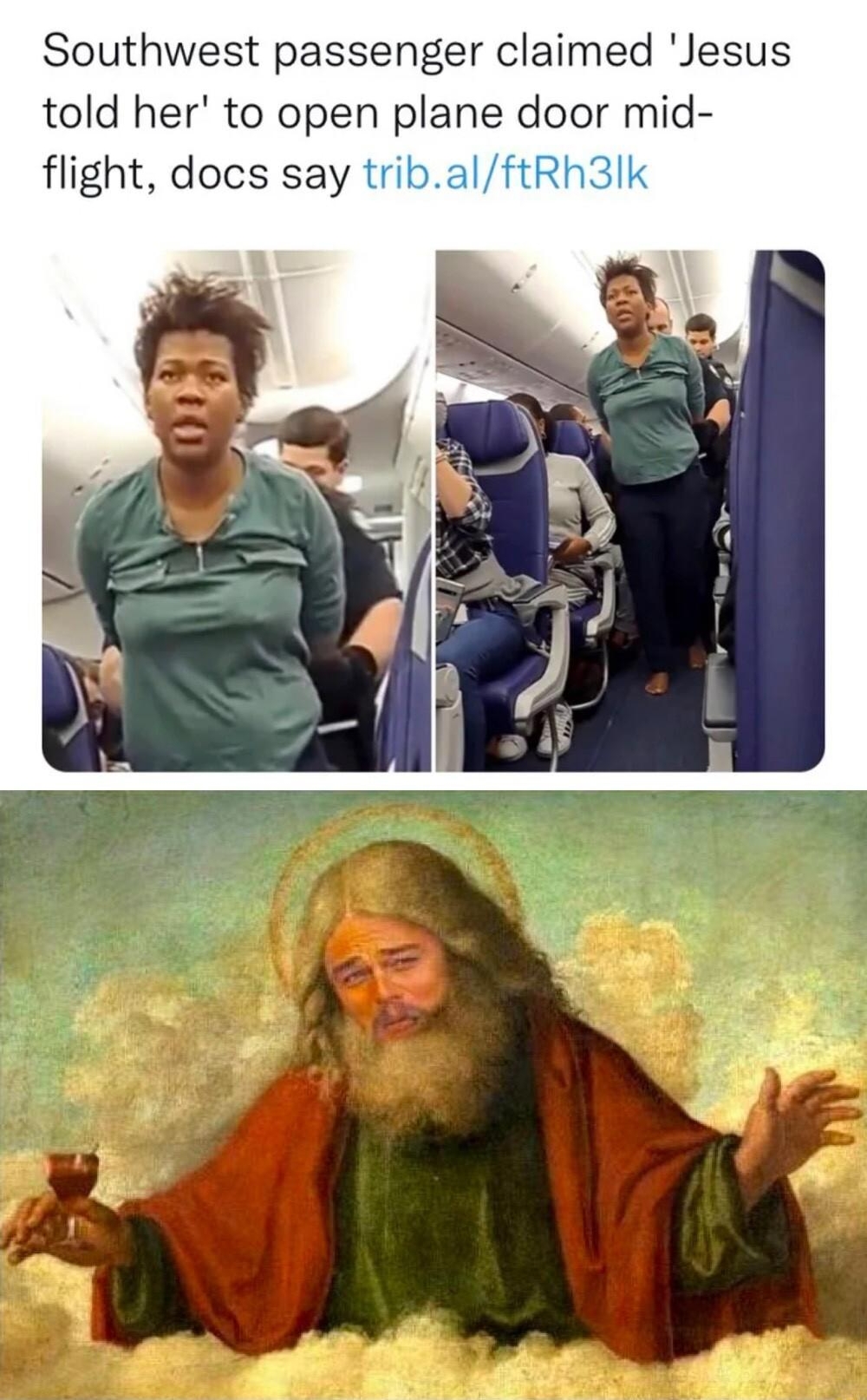 Southwest passenger claimed Jesus told her to open plane door mldf flight docs say t S