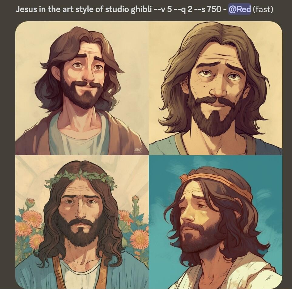 Jesusin the art style of studio ghibli v 5 q 2 s 750 Red fast