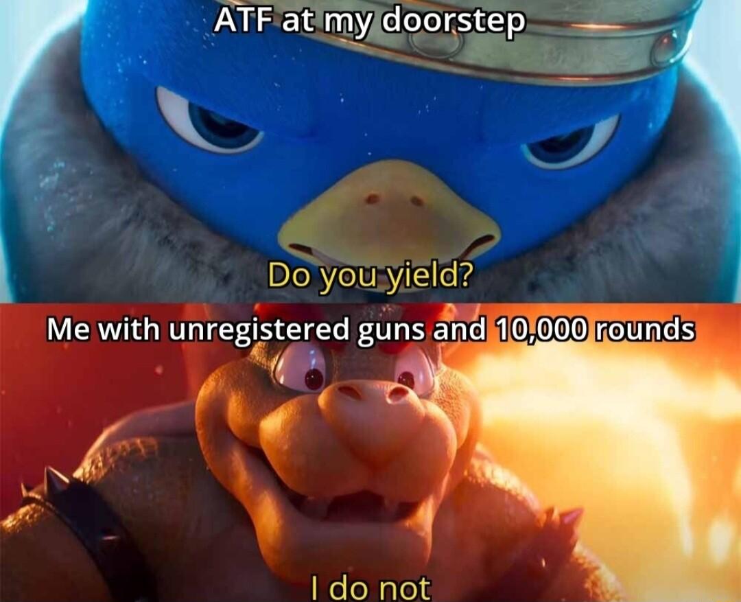 ATF atmyjidoo Y Do youyield Me with unregstered guns aull 10600 rounds Vs