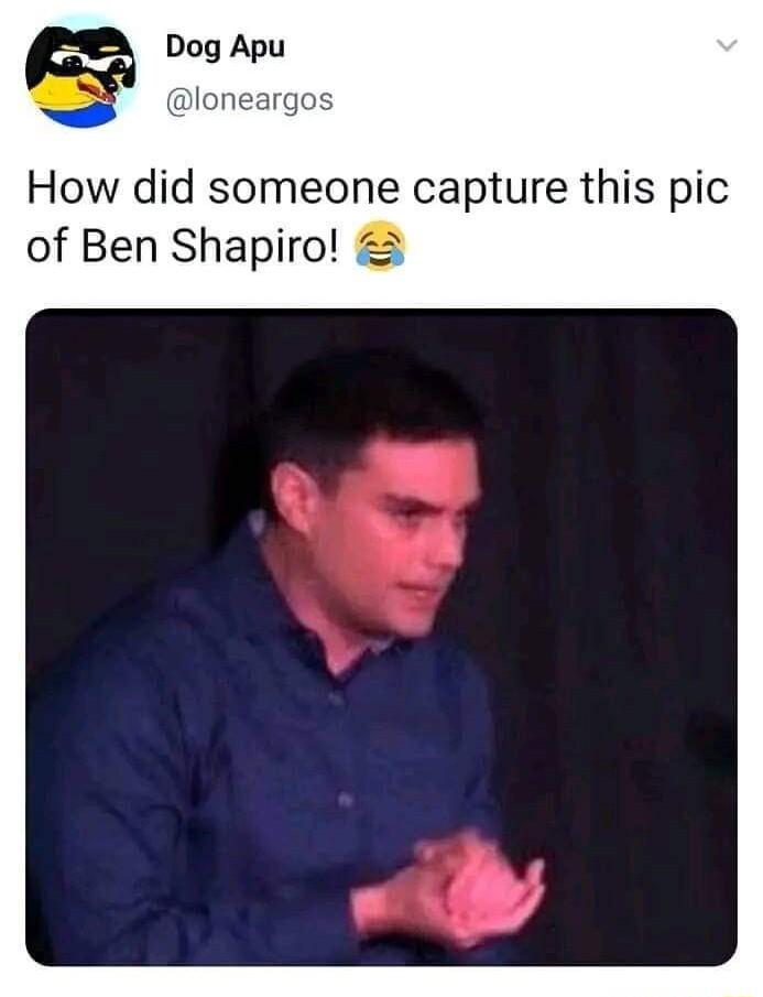 How did someone capture this pic of Ben Shapiro