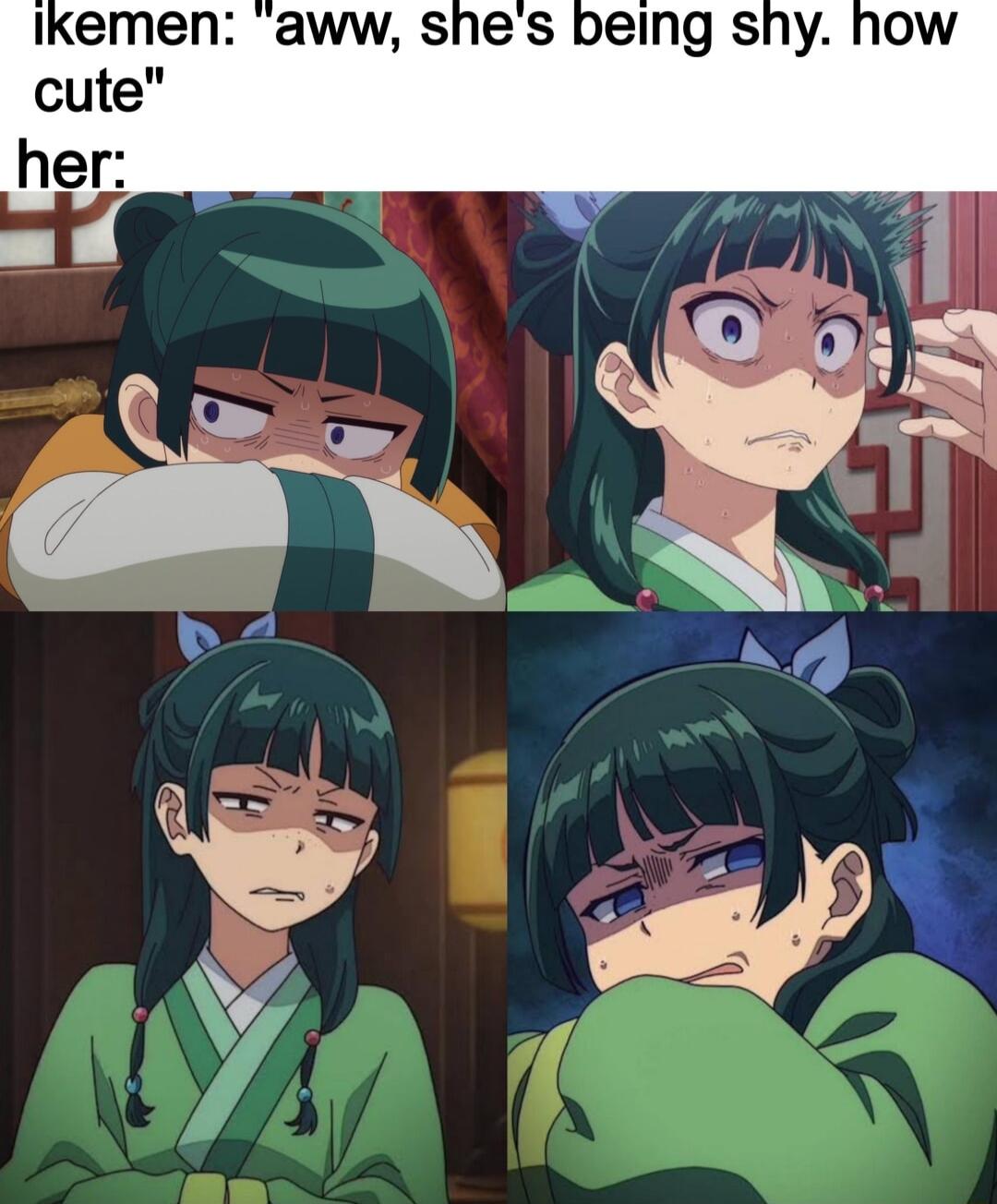 Ikemen aww shes being shy how