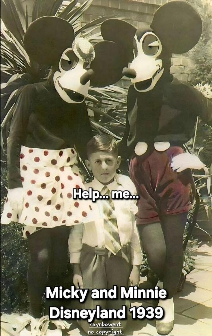 Help... me... Micky and Minnie Disneyland 1939 raynbowent no copyright