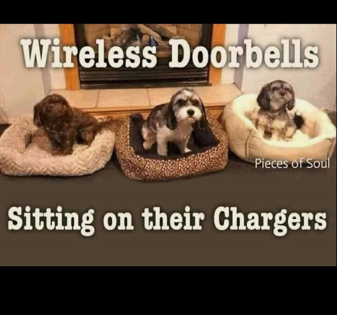Wireless Doorbells Sitting on their Chargers Pieces of Soul