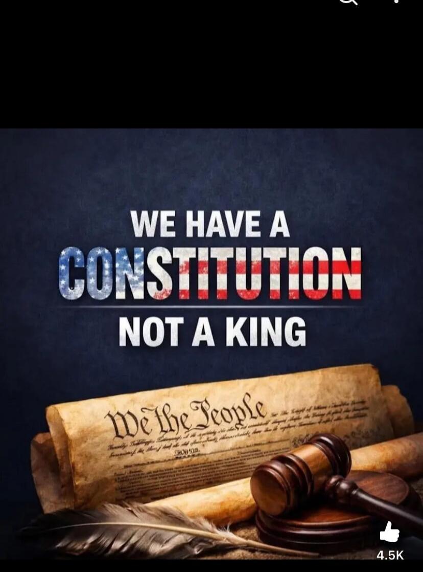 WE HAVE A CONSTITUTION NOT A KING. We the People.
