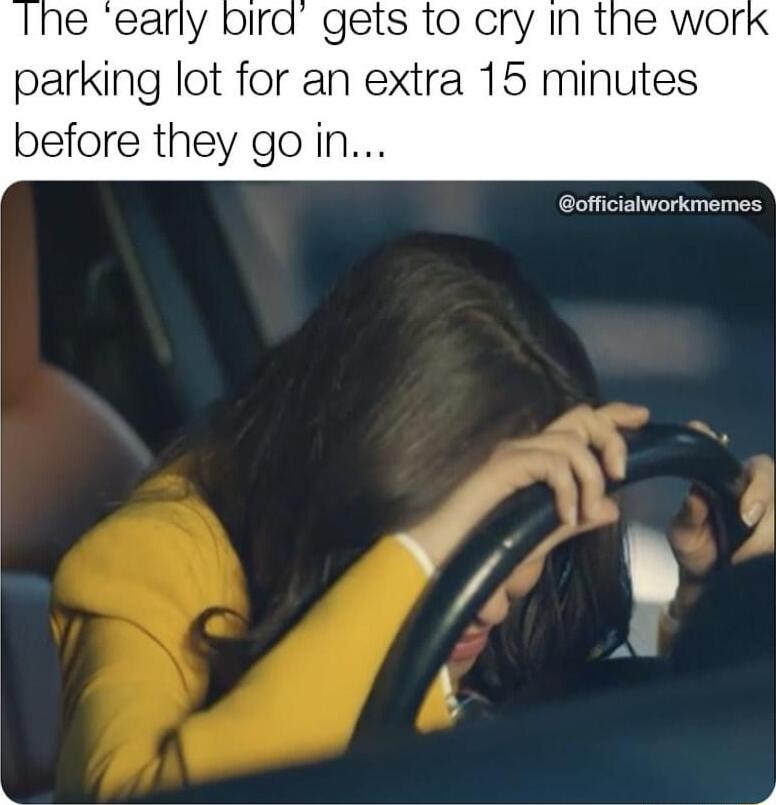 parking lot for an extra 15 minutes before they goin officialworkmemes