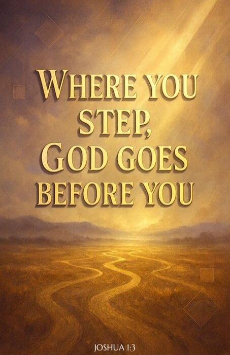 Where you step, God goes before you
JOSHUA 1:3