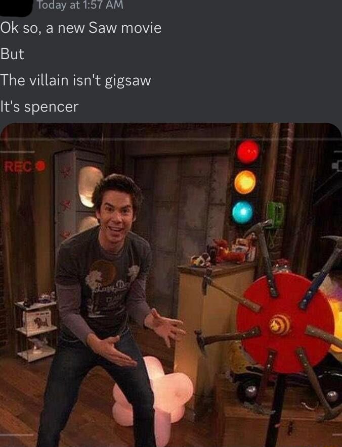 foday at 1o AM Ok so a new Saw movie But The villain isnt gigsaw Its spencer