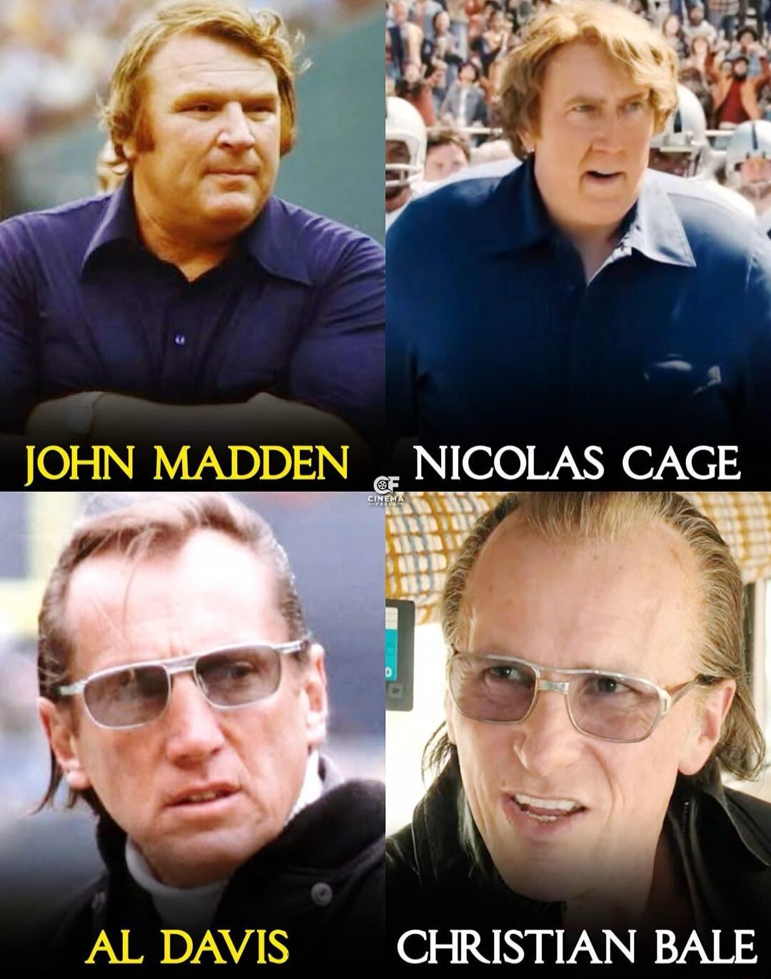 JOHN MADDEN NICOLAS CAGE AL DAVIS CHRISTIAN BALE