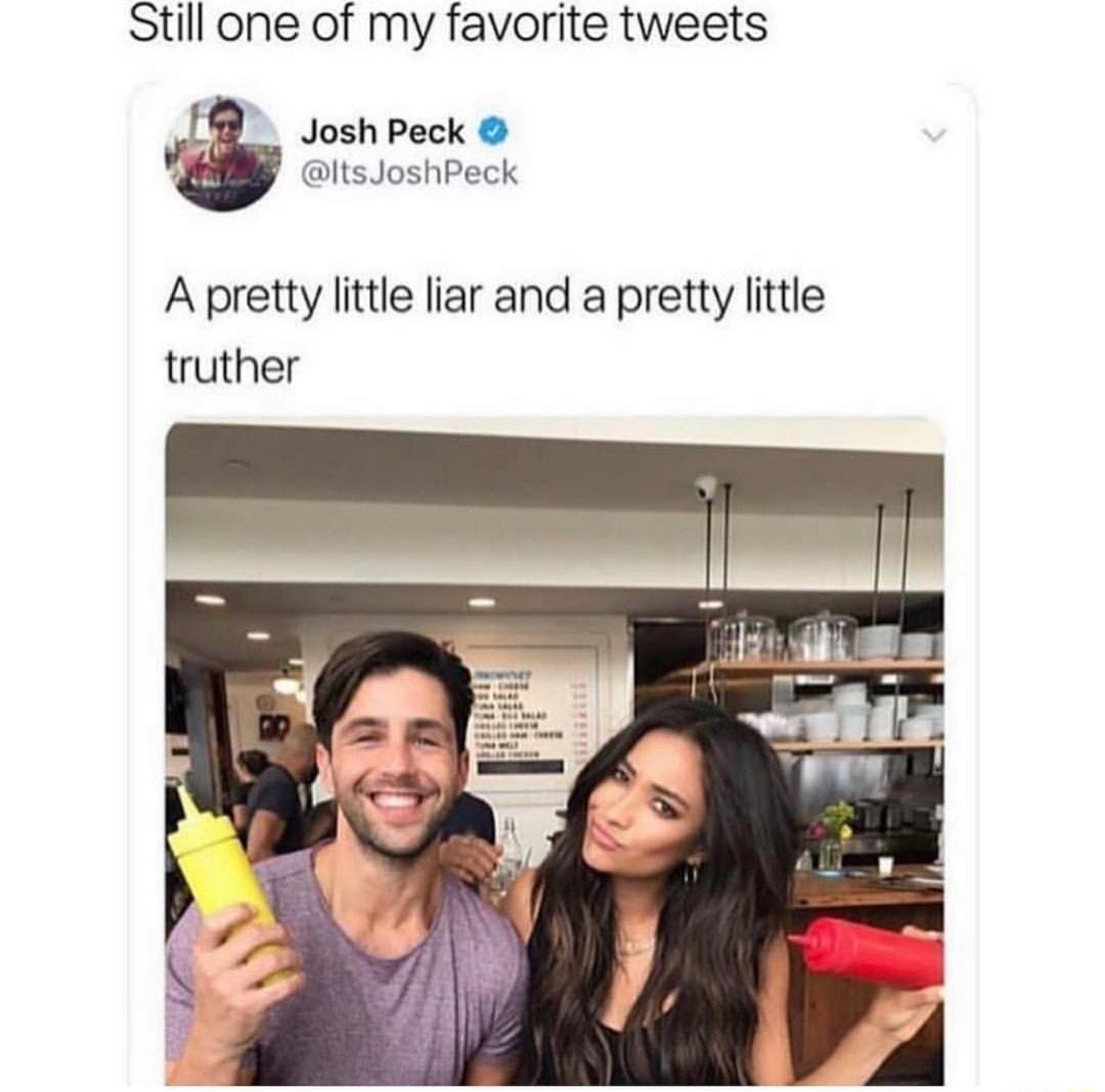 Still one of my favorite tweets Josh Peck tsJoshPeck A pretty little liar and a pretty little truther