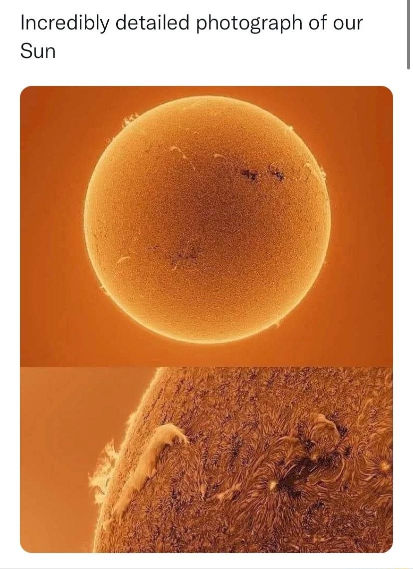 Incredibly detailed photograph of our Sun
