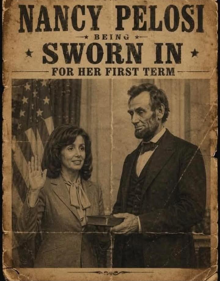 NANCY PELOSI BEING SWORN IN FOR HER FIRST TERM