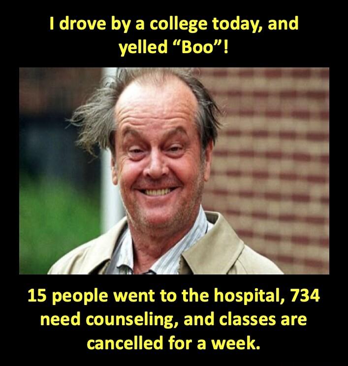 T AR R L EIVRET T yelled Boo 15 people went to the hospital 734 need counseling and classes are LT ELRGTE RV S