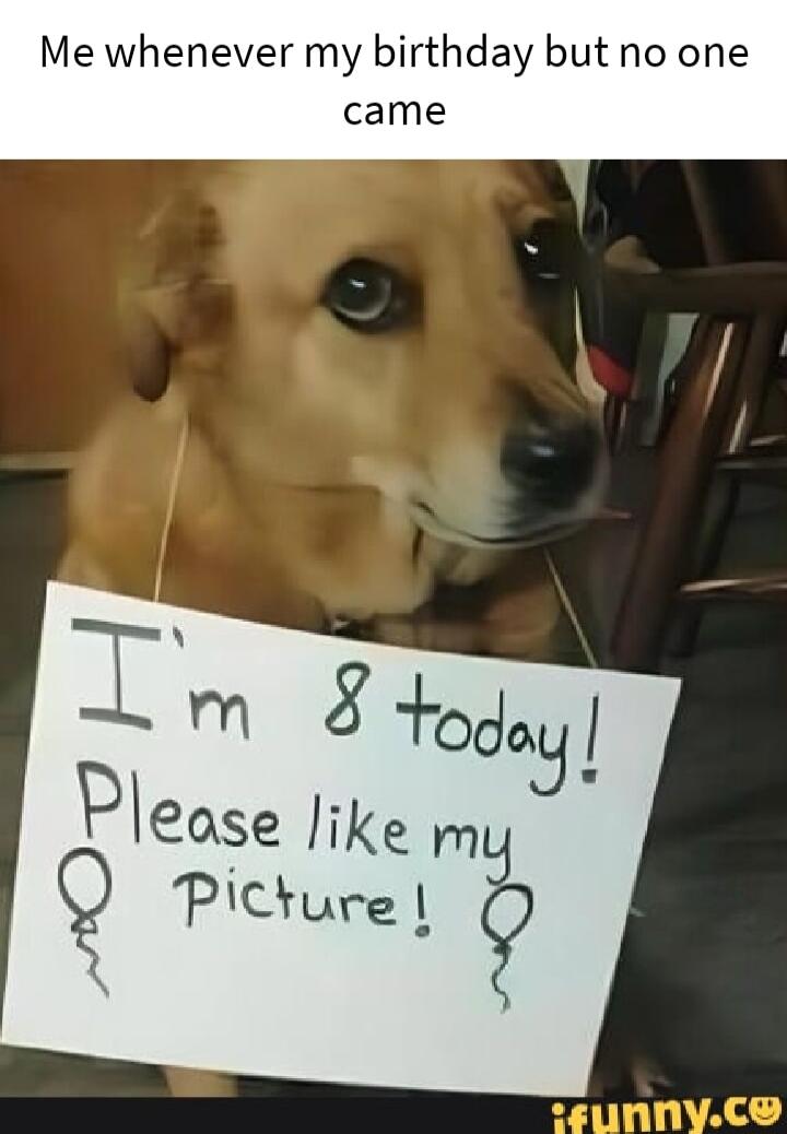 Me whenever my birthday but no one came Y