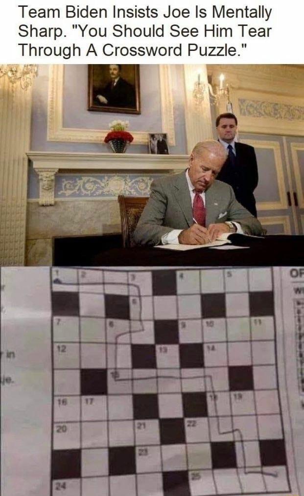 Team Biden Insists Joe Is Mentally Sharp You Should See Him Tear Through A Crossword Puzzle