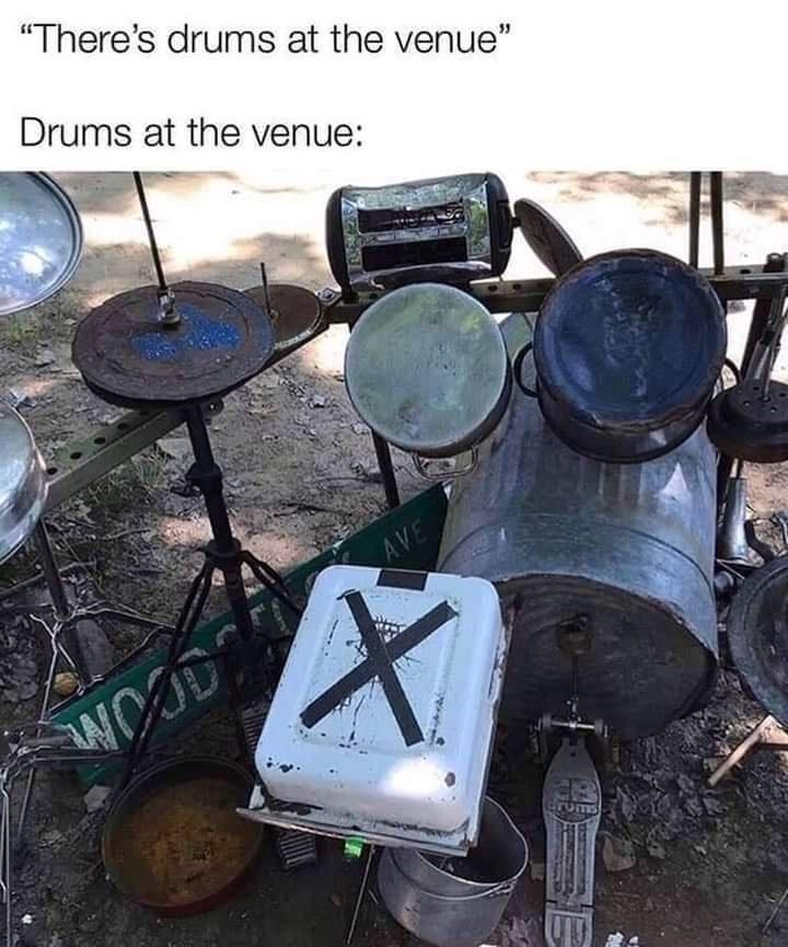 Theres drums at the venue Drums at the venue