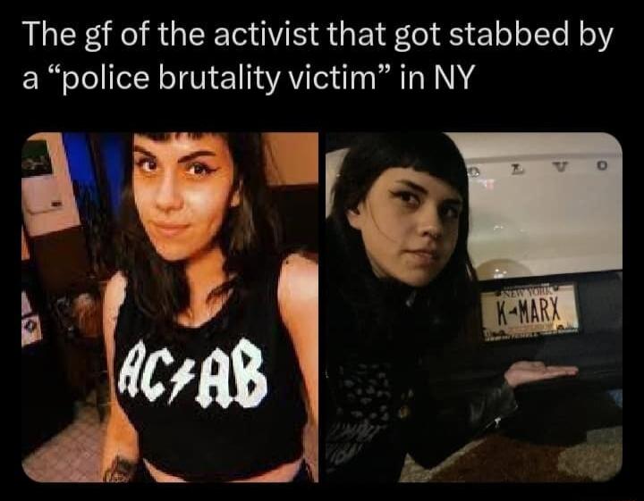The gf of the activist that got stabbed by a police brutality victim in NY 19l ecfaB 2