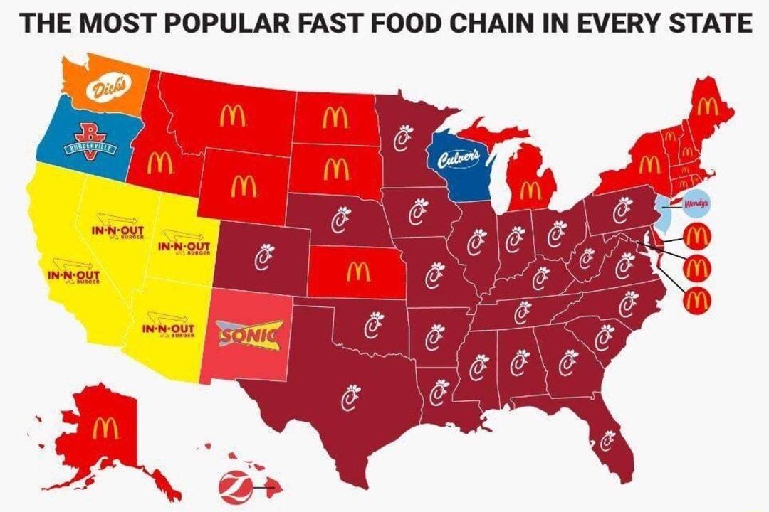 THE MOST POPULAR FAST FOOD CHAIN IN EVERY STATE T Rsonid