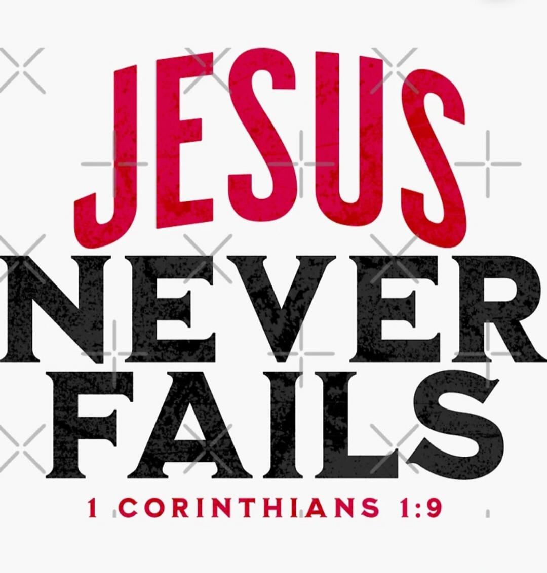 JESUS NEVER FAILS
1 CORINTHIANS 1:9
Session ID: 1059128.