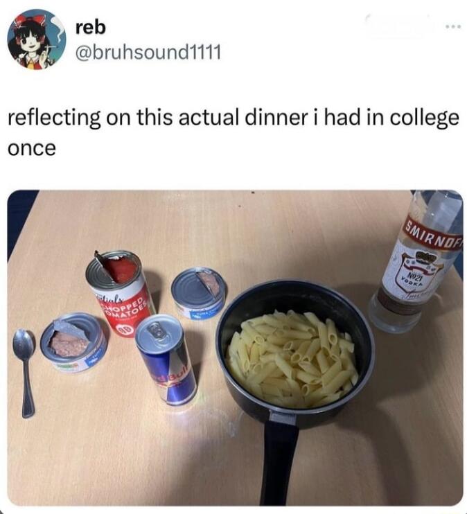 reb bruhsound 11l reflecting on this actual dinner i had in college once