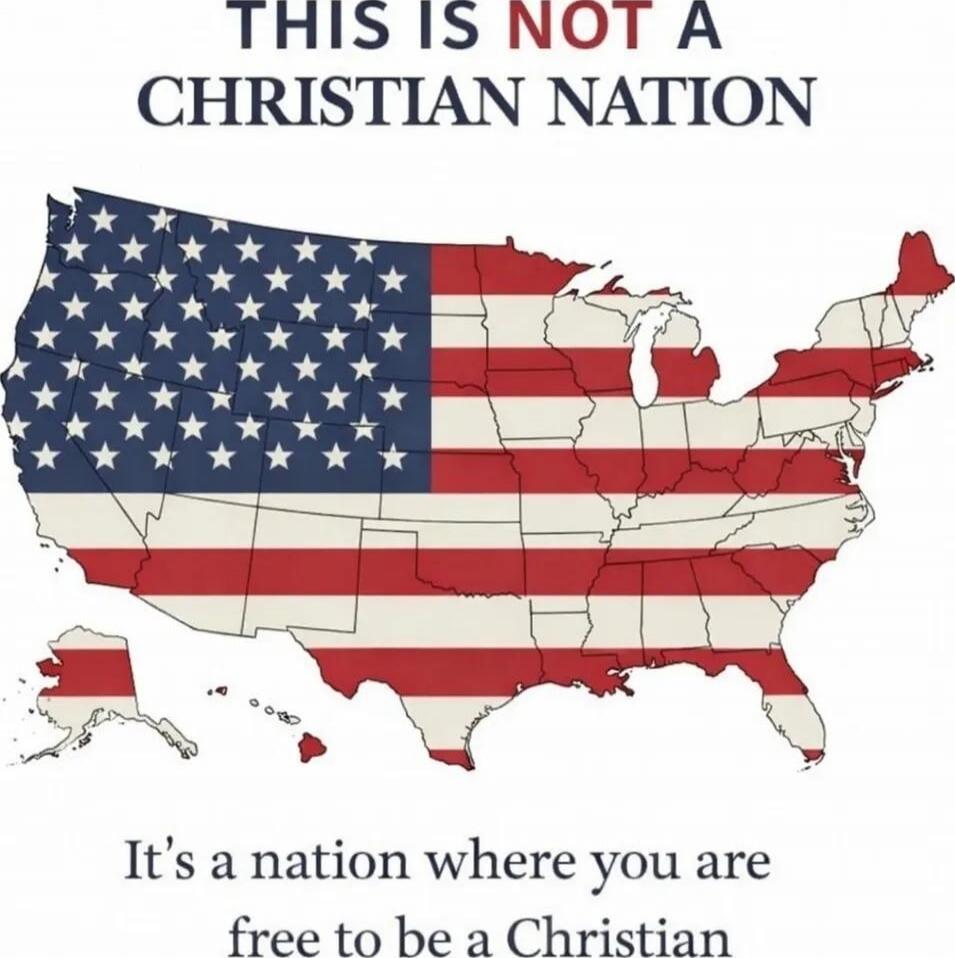 THIS IS NOT A CHRISTIAN NATION
It's a nation where you are free to be a Christian