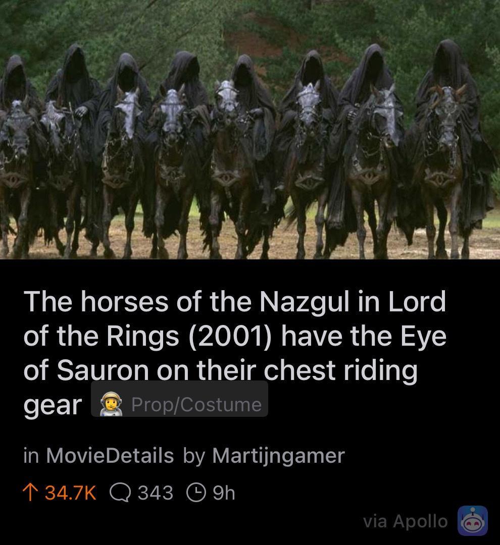 A Ao K oag o g Q V oY n d 4 y g REN DA b A IRPHUTY R AN L i Vads b ob b gl aalhdd The horses of the Nazgul in Lord 0 I N N Y PA LI VR G ERAYE of Sauron on their chest riding gear PropCostume in MovieDetails by Martijngamer VY ORI CNOE