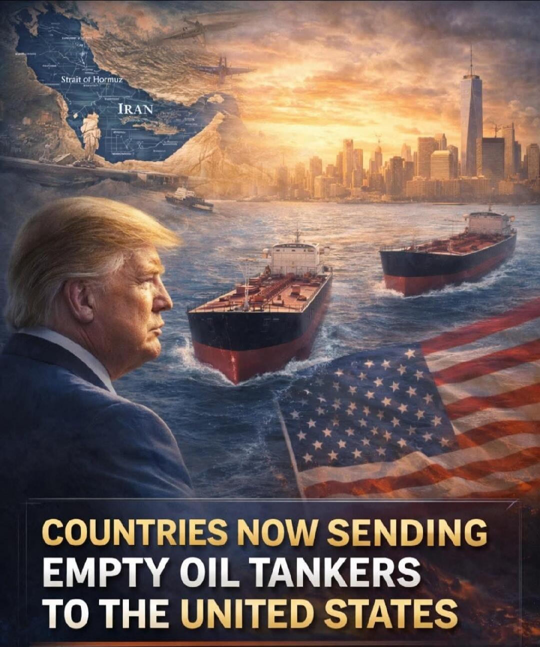 Strait of Hormuz IRAN COUNTRIES NOW SENDING EMPTY OIL TANKERS TO THE UNITED STATES