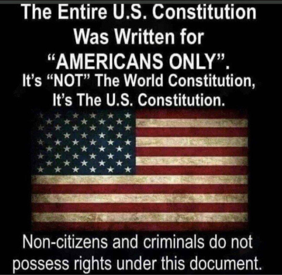 The Entire US Constitution Was Written for AMERICANS ONLY Its NOT The World Constitution 1 43 The US Constitution Non citizens and criminals do not possess rights under this document