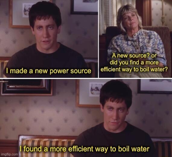 Anew sourceor did you find a more made a new power source efficient way to boil water found a more efficient way to boil water QLD y