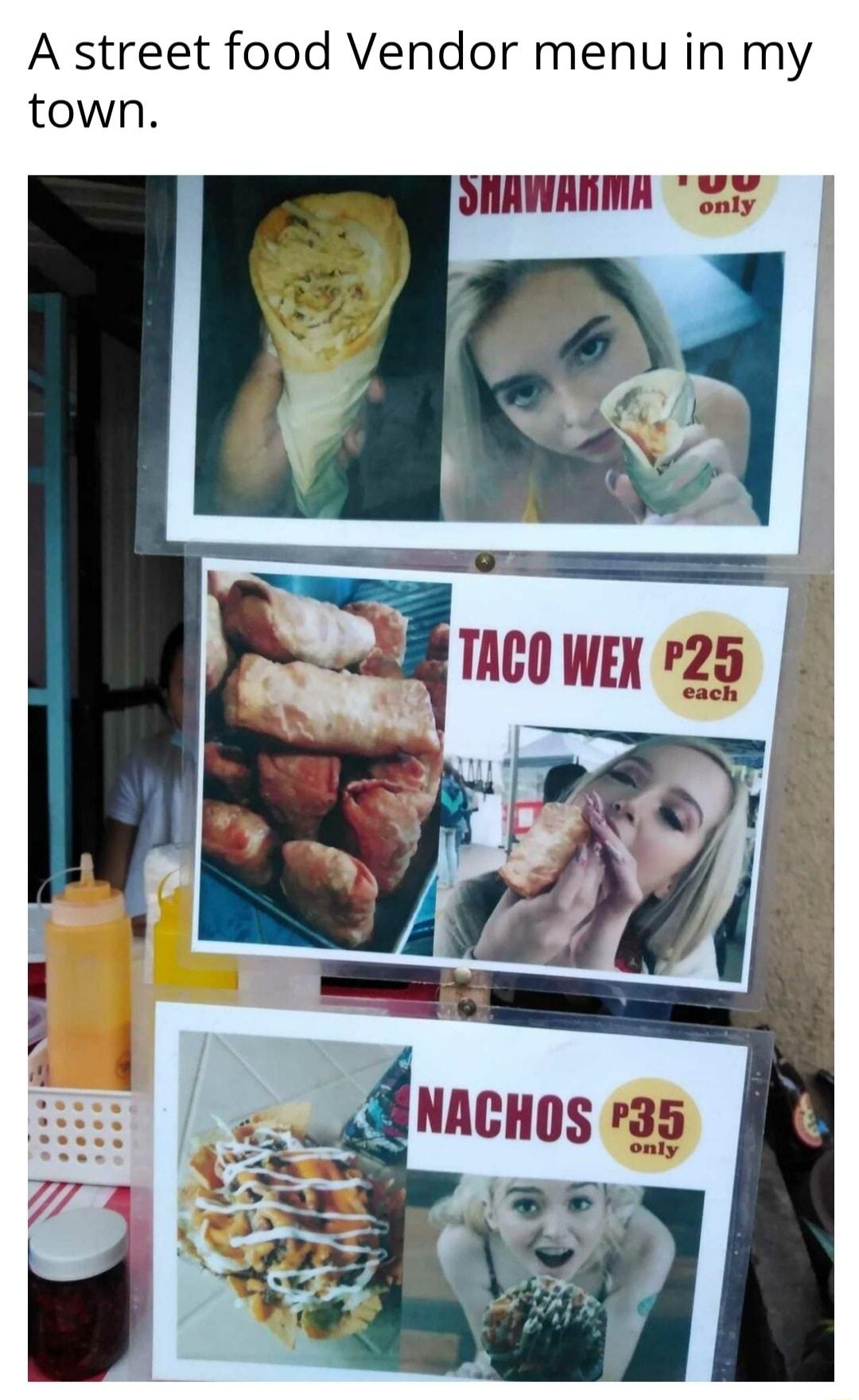 A street food Vendor menu in my town SHAWARMA 3