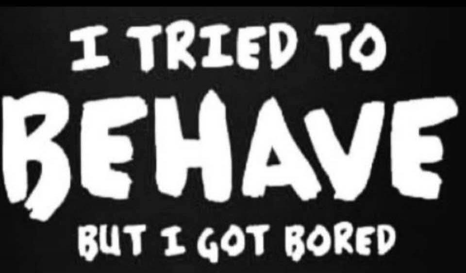 I TRIED TO BEHAVE BUT I GOT BORED