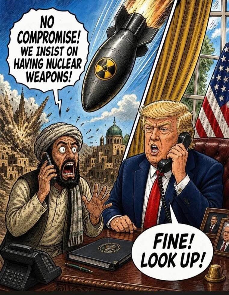 NO COMPROMISE! WE INSIST ON HAVING NUCLEAR WEAPONS! FINE! LOOK UP!