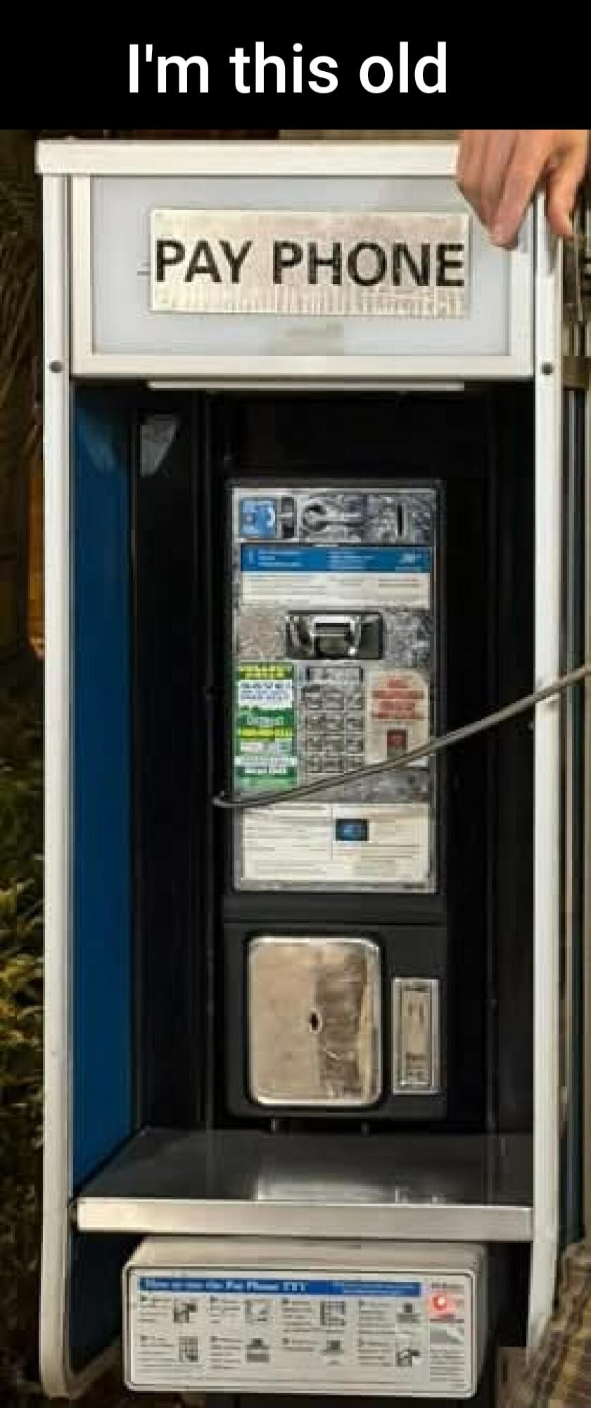 I'm this old
PAY PHONE