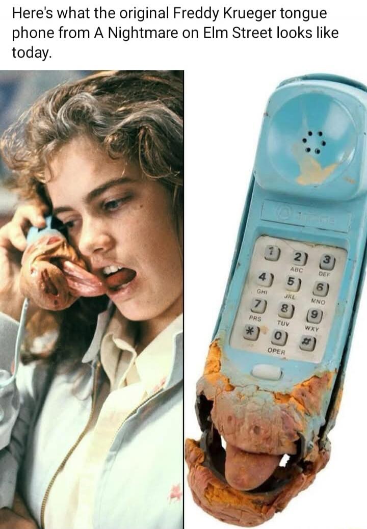 Here's what the original Freddy Krueger tongue phone from A Nightmare on Elm Street looks like today.
