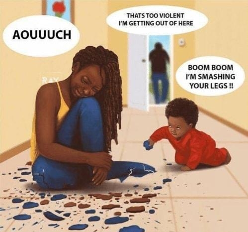 1y THATS TOO VIOLENT AOUUUCH M GETTING OUT OF HERE 80OM BOOM M SMASHING YOUR LEGS t