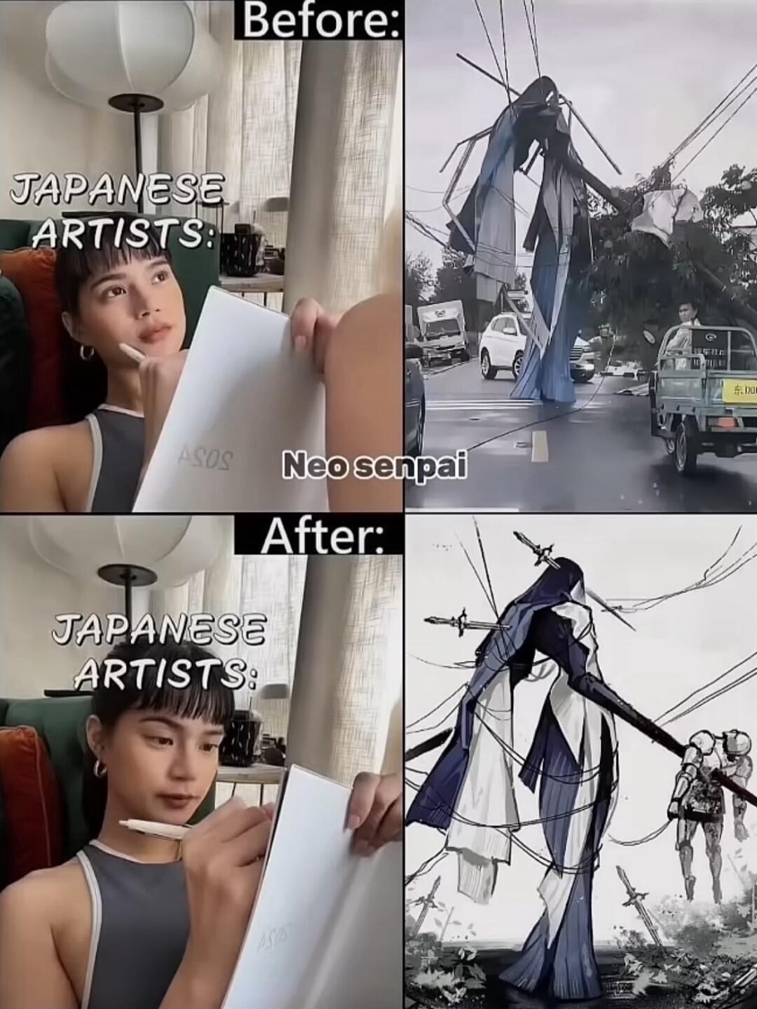 Before: JAPANESE ARTISTS: ASOS Neo senpai After: