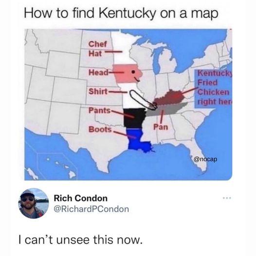 How to find Kentucky on a map Rich Condon RichardPCondon cant unsee this now