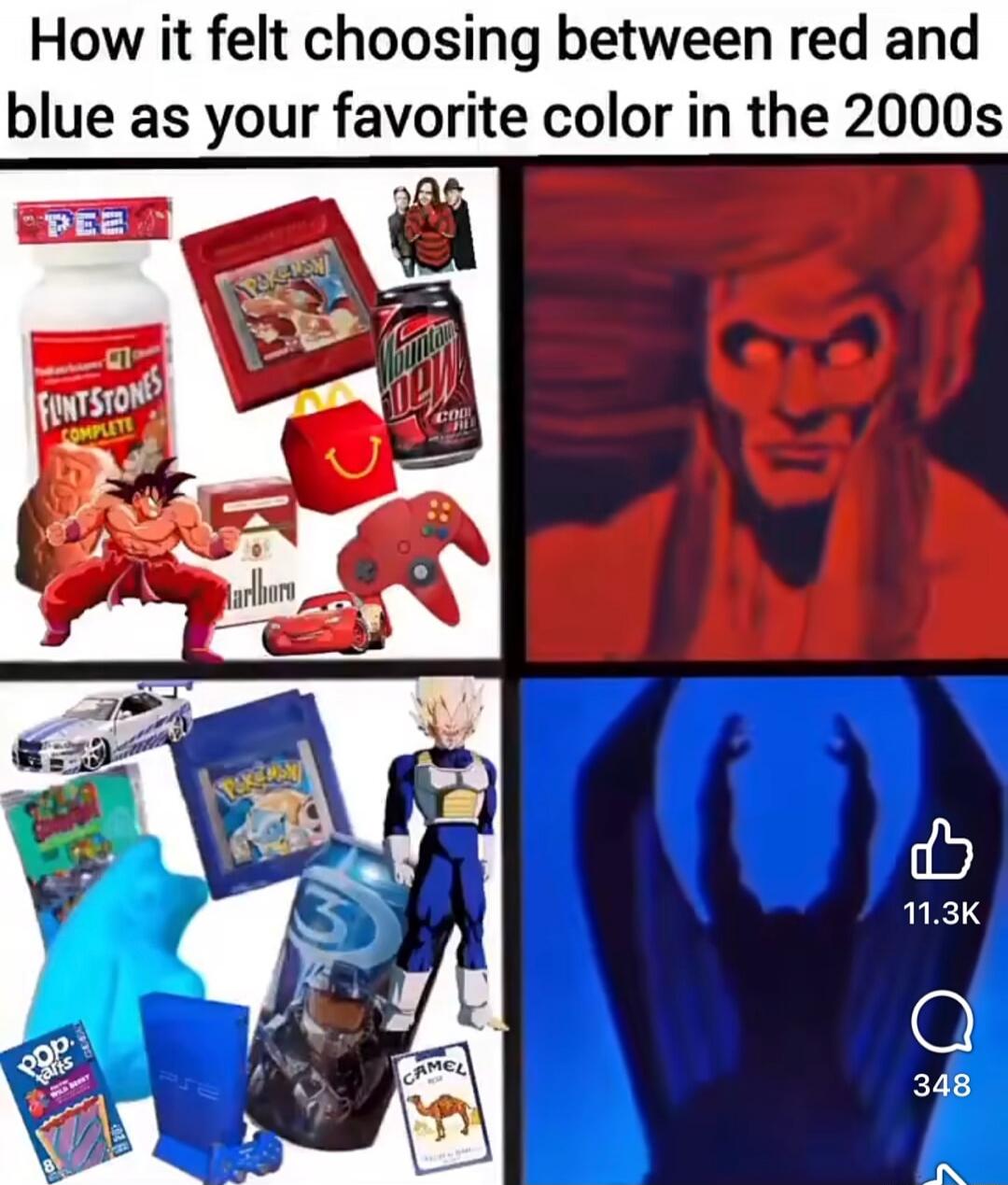 How it felt choosing between red and blue as your favorite color in the 2000s